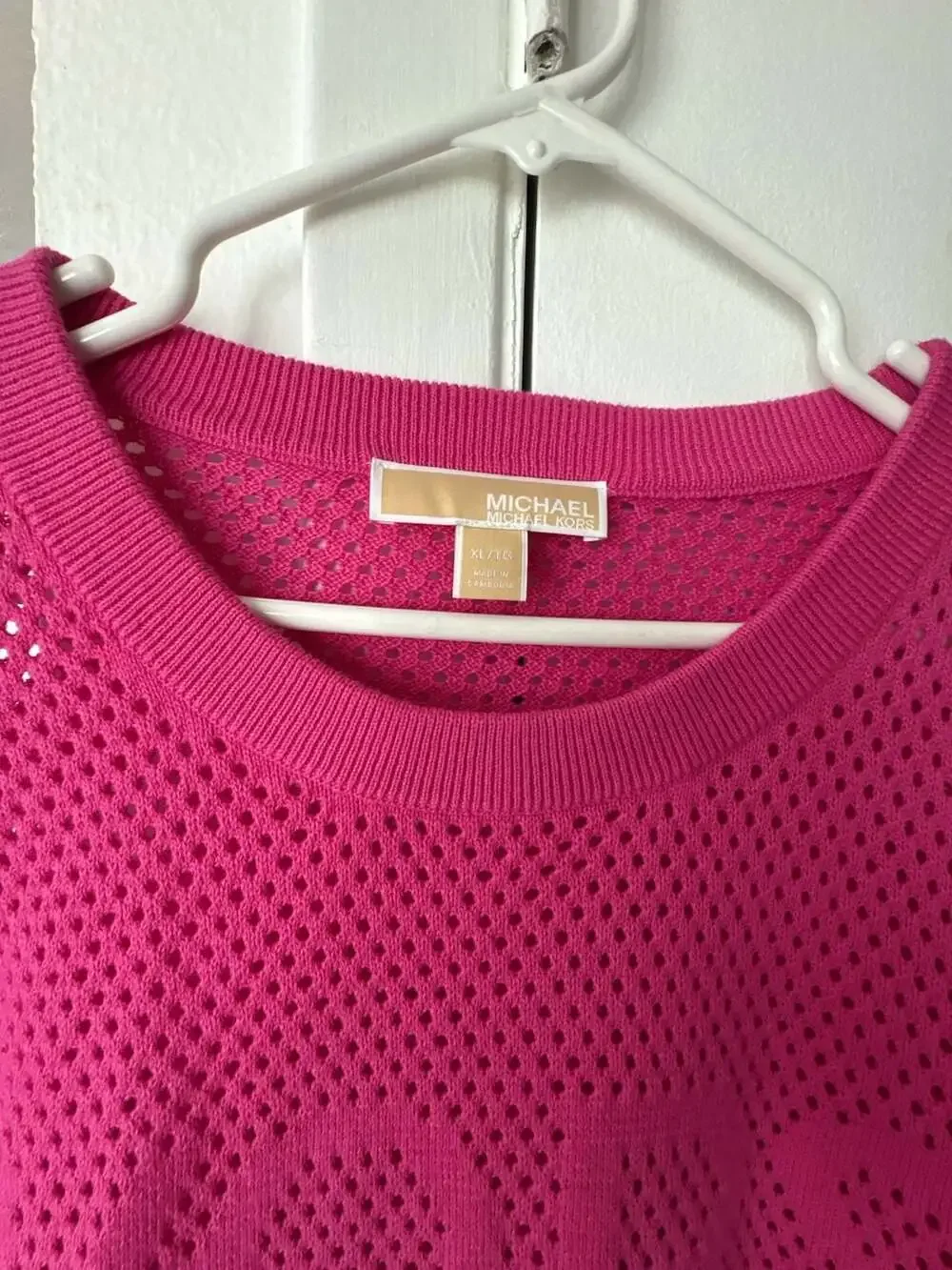 Michael Kors Pink Mesh Sweater with Logo
